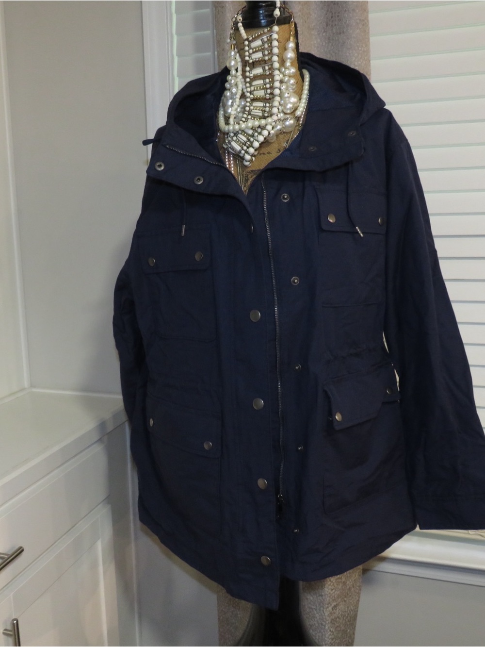 Old Navy Navy Hooded Military Field Jacket